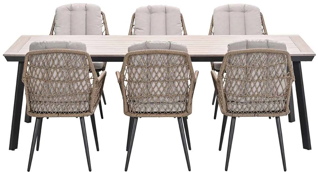 Garden Impressions Kalibo tuinset 7-delig - Penedo tuintafel 230x100 cm