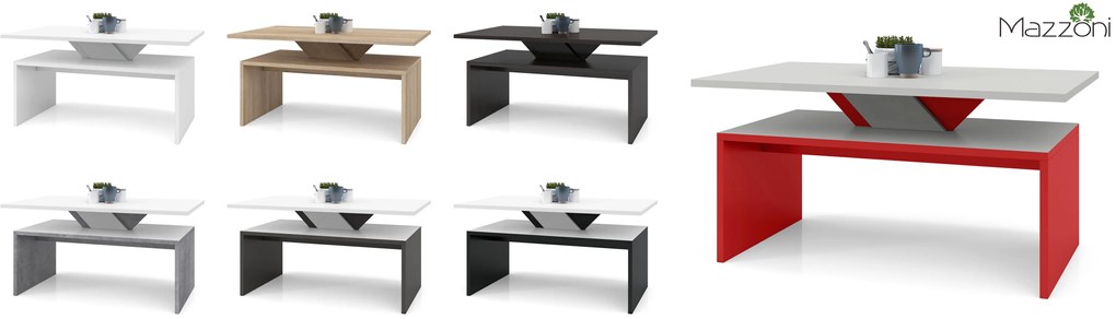 SISI grijs steen / rood, salontafel