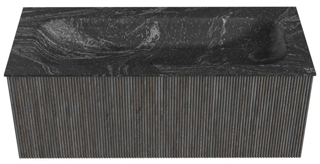 Mondiaz Kurve-dlux 110cm badmeubel shadow met 1 lade en wastafel big medium midden zonder kraangat lava
