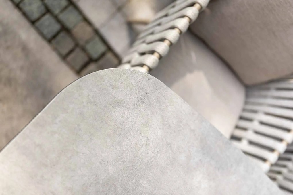 4 Seasons Outdoor Allora tuinset latte met Manolo tafel met geprint keramisch blad 240 cm Tuinset   beige weerbestendig