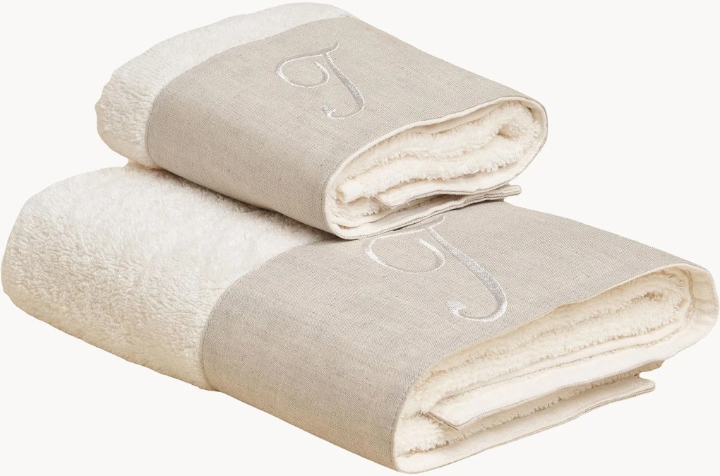 Katoenen handdoekenset Zahra, 2-delig, A-Z