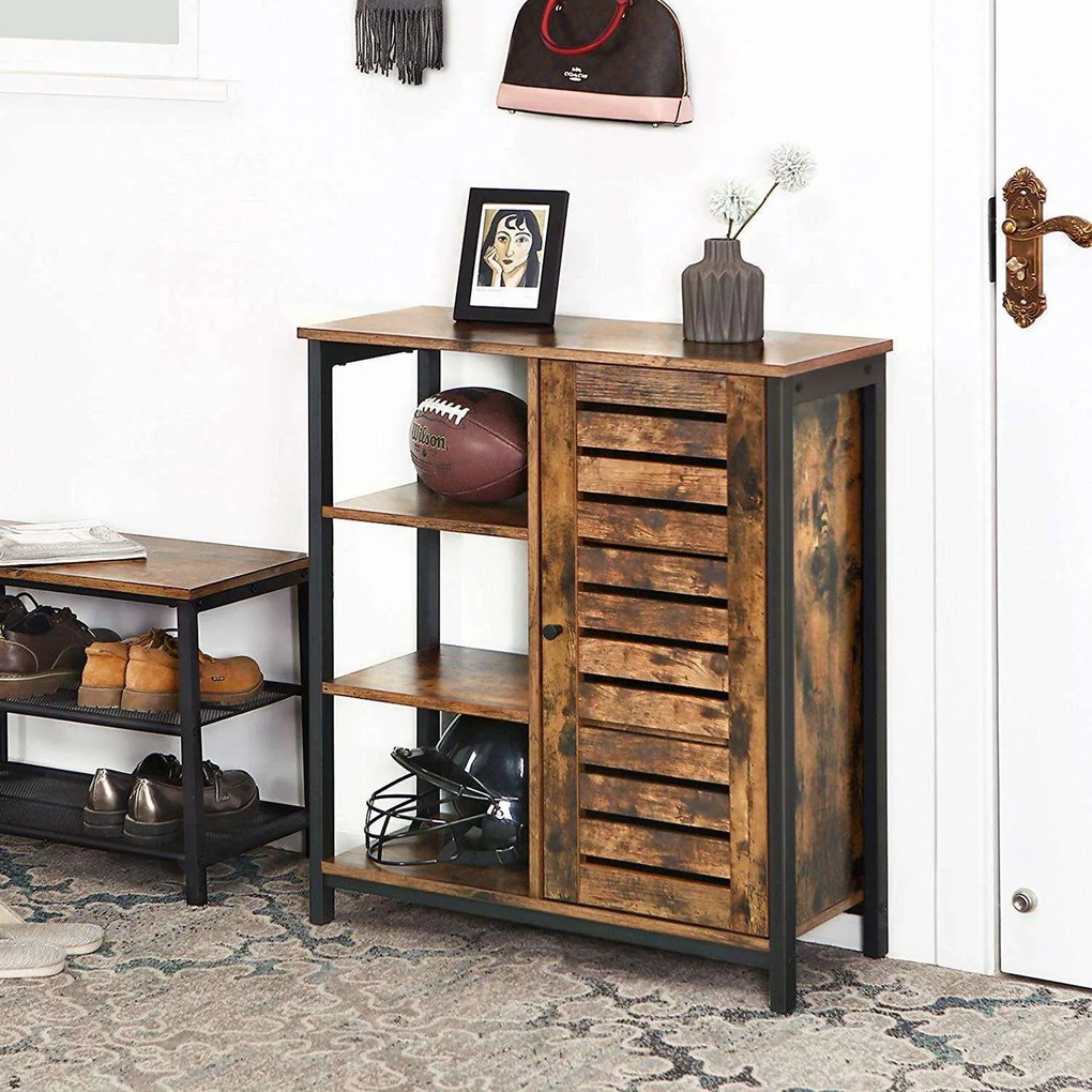 Nancy's Childress Opbergkast - Dressoir - Kast met 3 Planken - Bruin - 70 x 30 x 81 cm