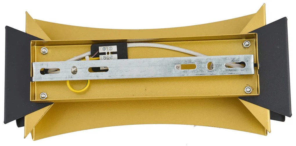 Moderne wandlamp zwart met goud - Plats