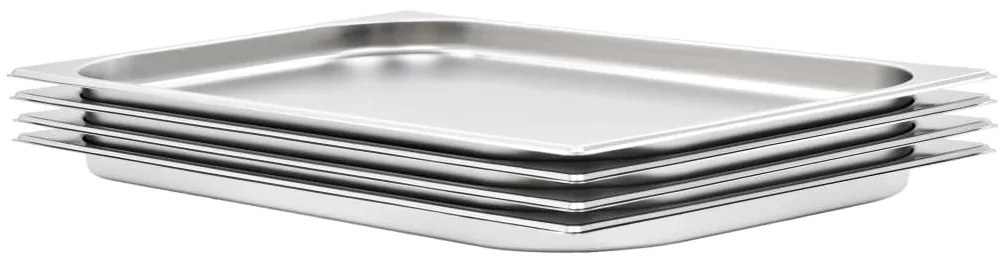 vidaXL Gastronormbakken 4 st GN 1/1 20 mm roestvrij staal