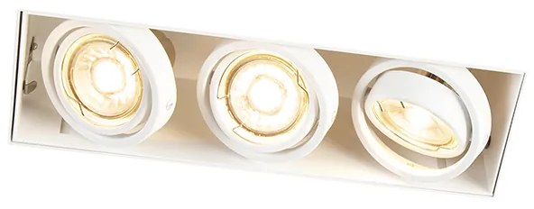 Inbouwspot wit draai- en kantelbaar trimless 3-lichts - Oneon Design, Modern GU10 Binnenverlichting Lamp