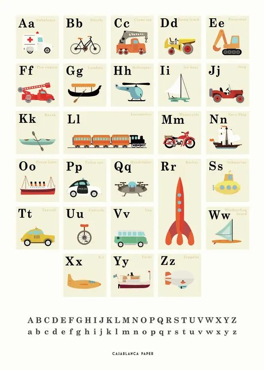 Ilustratie Alphabet Vehicles, Erik Wintzell
