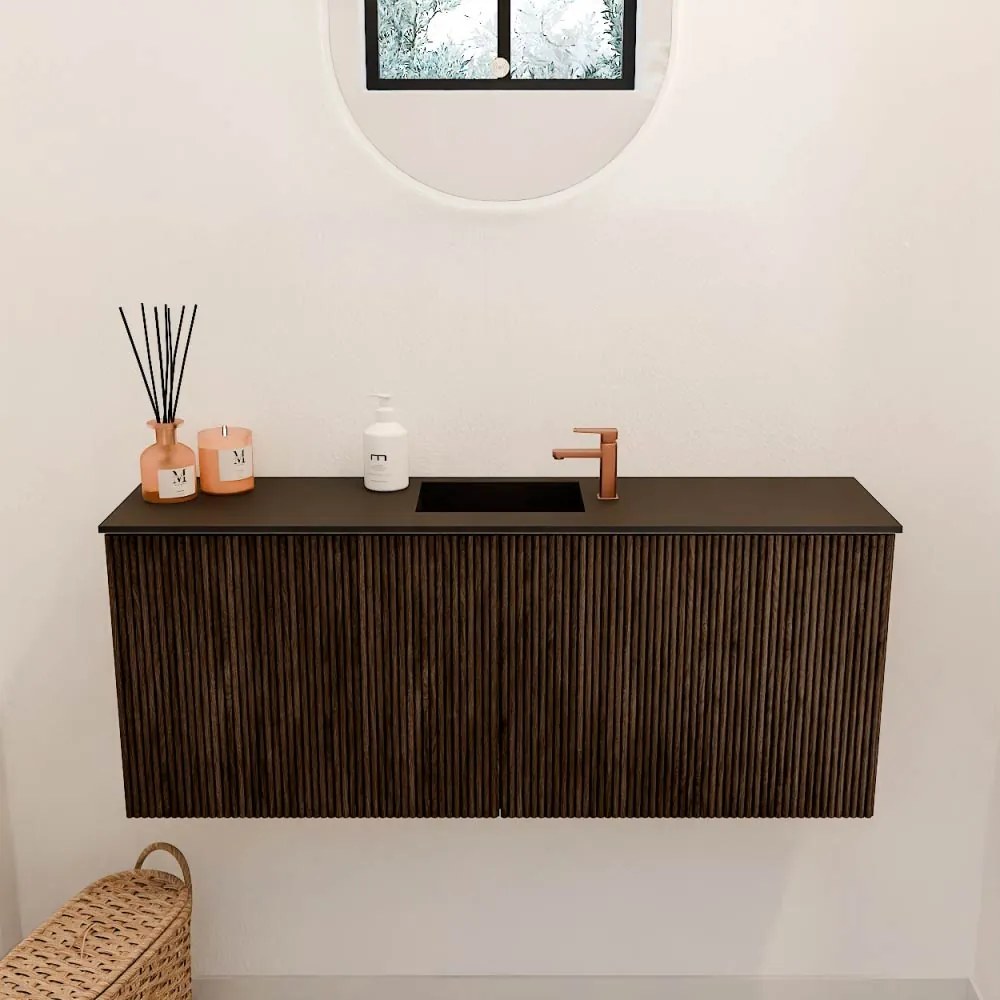 Mondiaz Joya 100cm toiletmeubel walnut met wastafel faye midden 1 kraangat urban