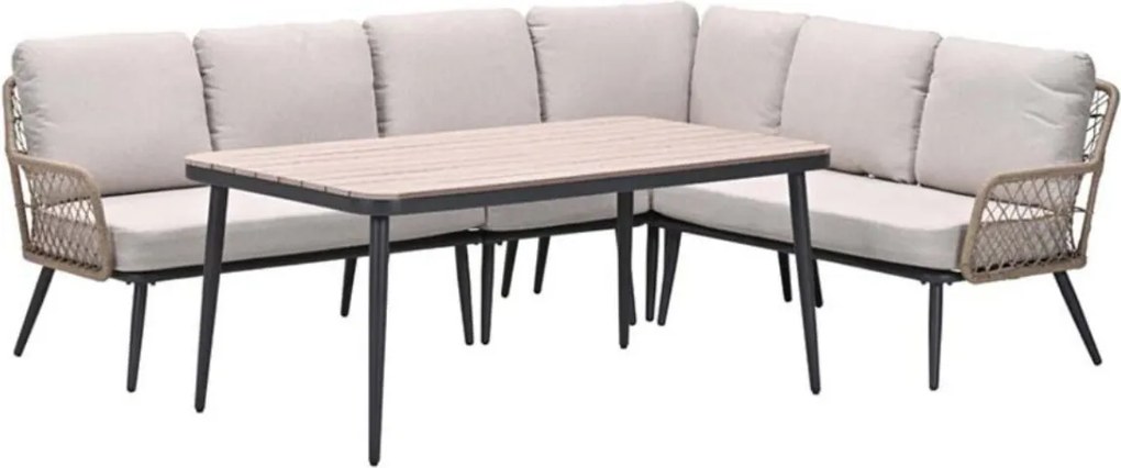 Garden Impressions Kalibo hoek lounge dining set R 4-delig - donker grijs