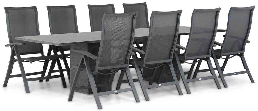 Tuinset 8 personen 300 cm Aluminium/Textileen /Aluminium/textileen Grijs Presto Lucardo/Graniet