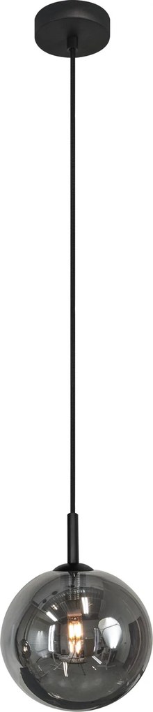 Ben Rana plafondlamp met rookglas 15x11cm Zwart