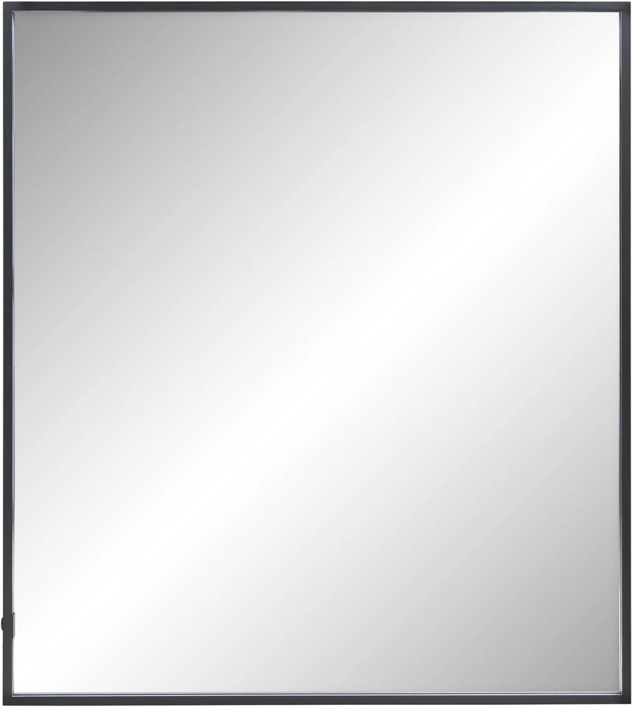Ben Oblon spiegel met LED verlichting en anti-condens 100x80 cm Mat Zwart