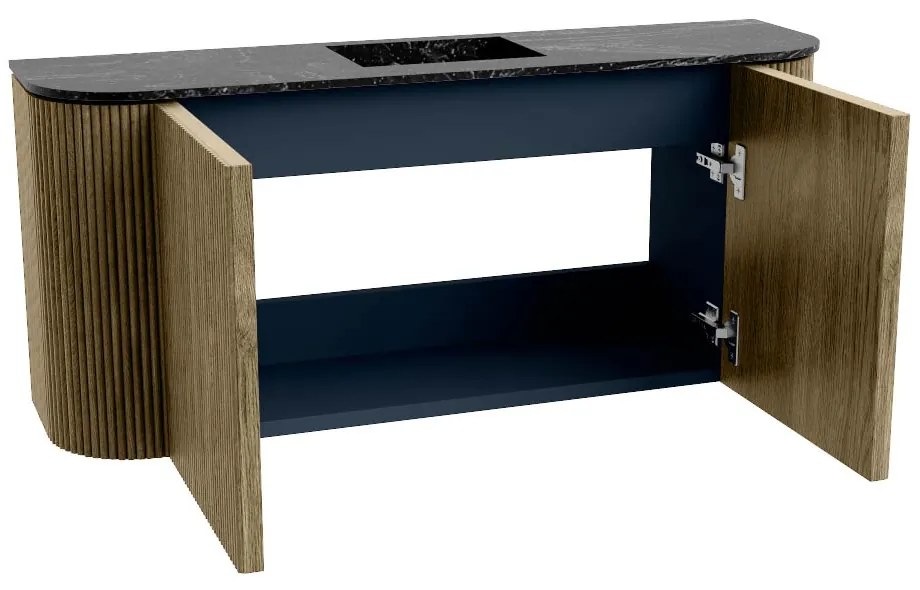 Mondiaz Joya DLux 95cm toiletmeubel ronding links/rechts dusk met wastafel faye midden 1 kraangat lava
