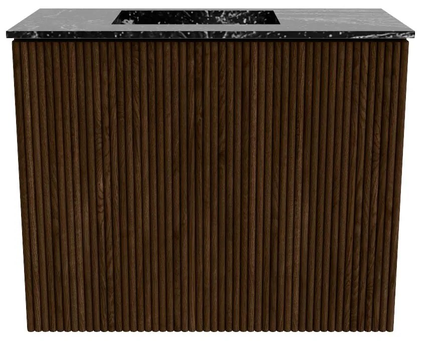 Mondiaz Joya DLux 50cm toiletmeubel walnut met wastafel faye links zonder kraangat lava