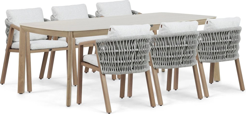 Tuinset 4 personen 220 cm Aluminium/rope Grijs Santika Furniture Santika