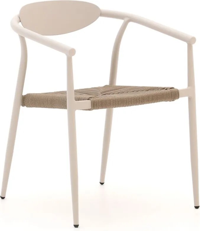 Dining tuinstoel | Manifesto Cavone | Wicker (vlechtwerk) | Taupe/Wit | Stapelbaar | Kees Smit Tuinmeubelen