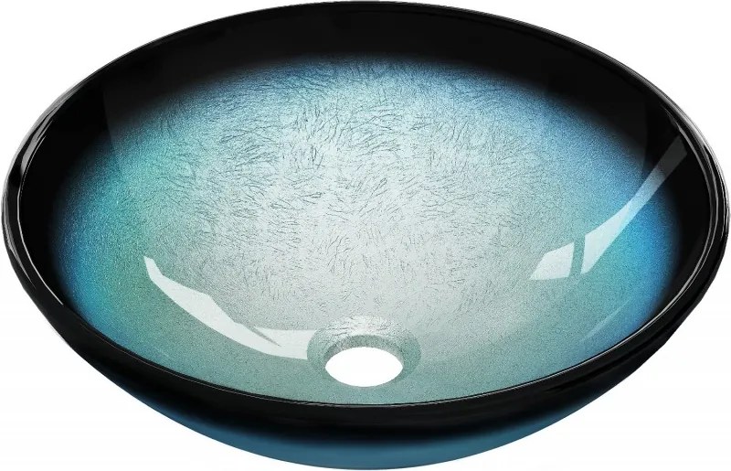 Mexen Mira glazen opbouw waskom 42 x 42 cm, blauw - 24124247