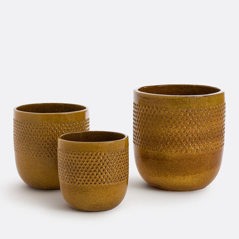 Bloempot in terracotta met email Ø38 cm, Lullya