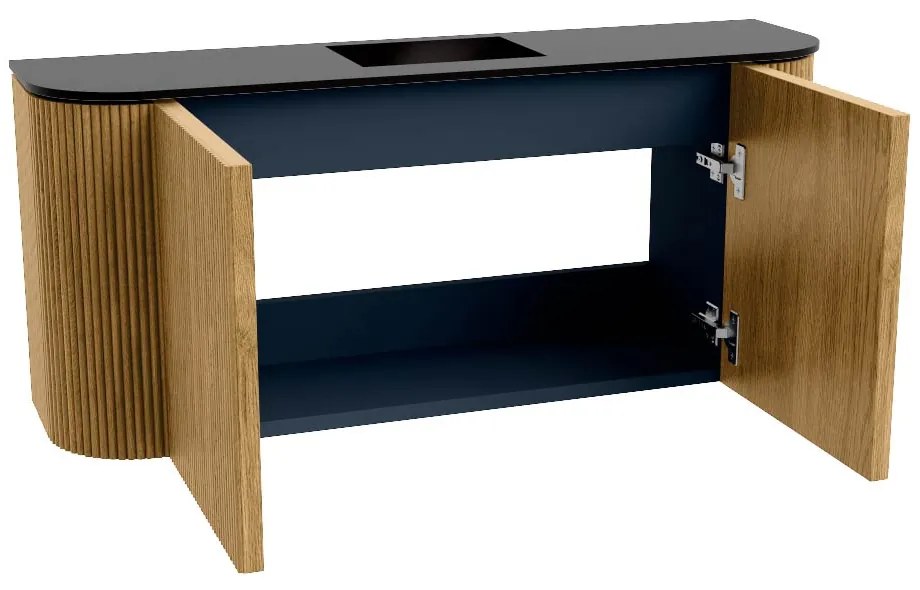 Mondiaz Joya 95cm toiletmeubel ronding links/rechts oak met wastafel faye midden zonder kraangat urban