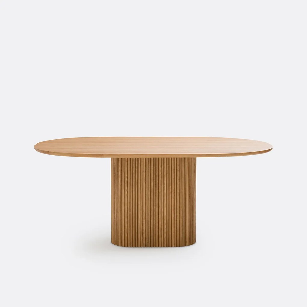 Ovale eettafel, eikenfineer, voor 6 tot 8 couverts, Tamula