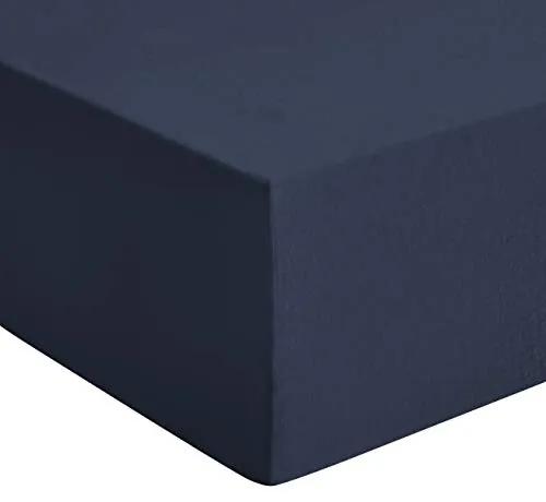 Jersey premium hoeslaken, marineblauw - 180 x 200 cm, super king