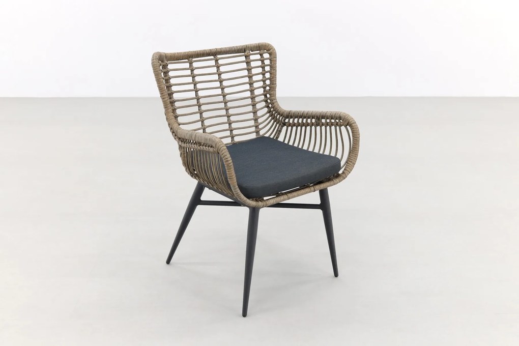 Jasmine Naturel/Rome 4-persoons dining tuinset 170x100 cm. - Grey teak