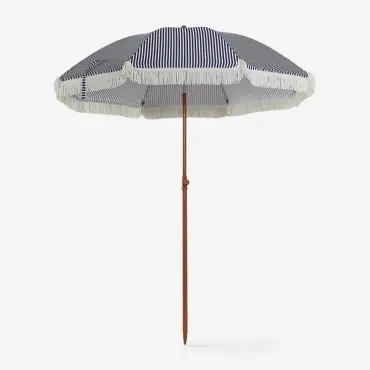 Miska Ø175 Cm Parasol Van Stof En Staal Wit - Marineblauw - Sklum