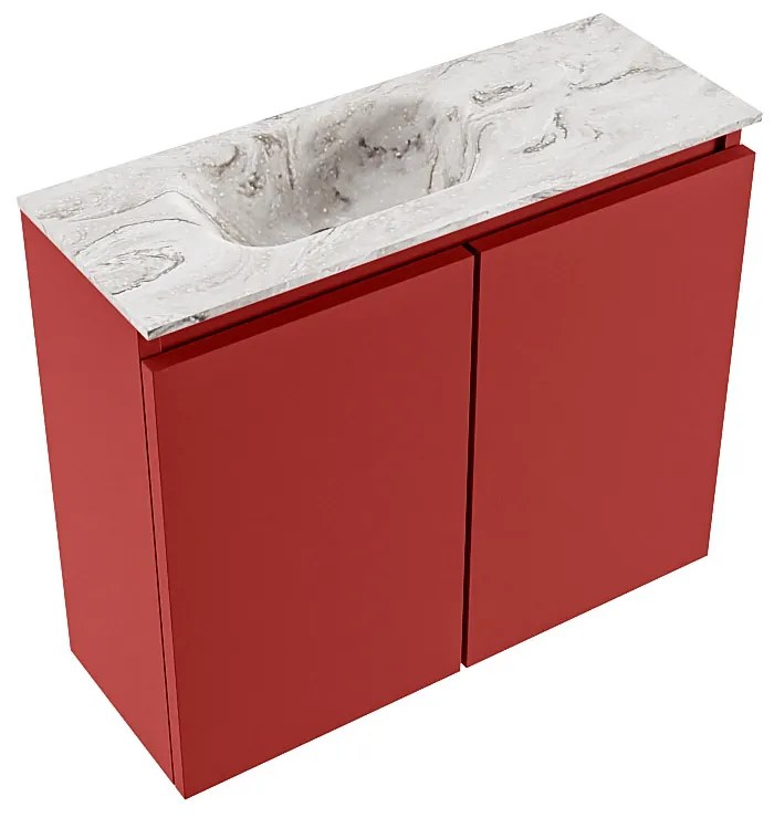 Mondiaz Ture DLux toiletmeubel 60cm fire met wastafel glace links zonder kraangat