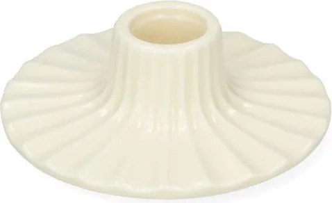 Kandelaar, porselein, geschulpt, kiezel, Ø10,2 cm x 3,2 cm