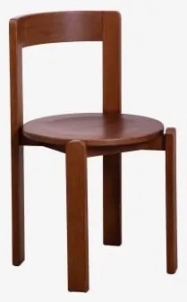 Set Van 4 Eikenhouten Eetkamerstoelen Noreli Donker Eiken Bruin - Sklum