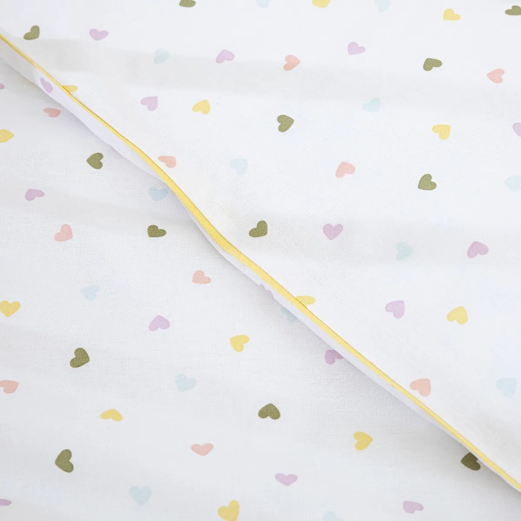 Baby dekbedovertrek van biologisch katoen met hartjesprint, SCACCO