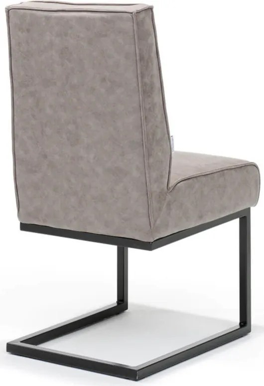 Eetkamerstoel - Andries - Lederlook Soft Pebble