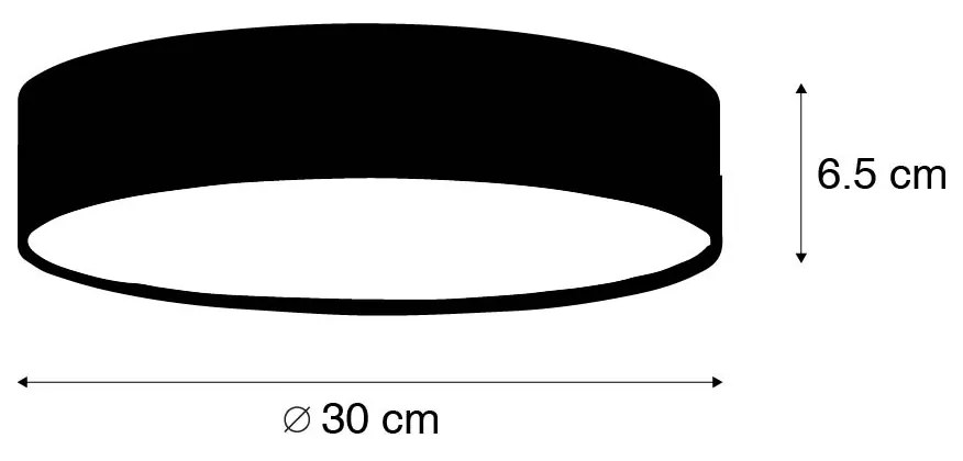 Stoffen Smart plafondlamp zwart 30cm incl. LED RGB met afstandsbediening - Taiko Modern rond Binnenverlichting Lamp