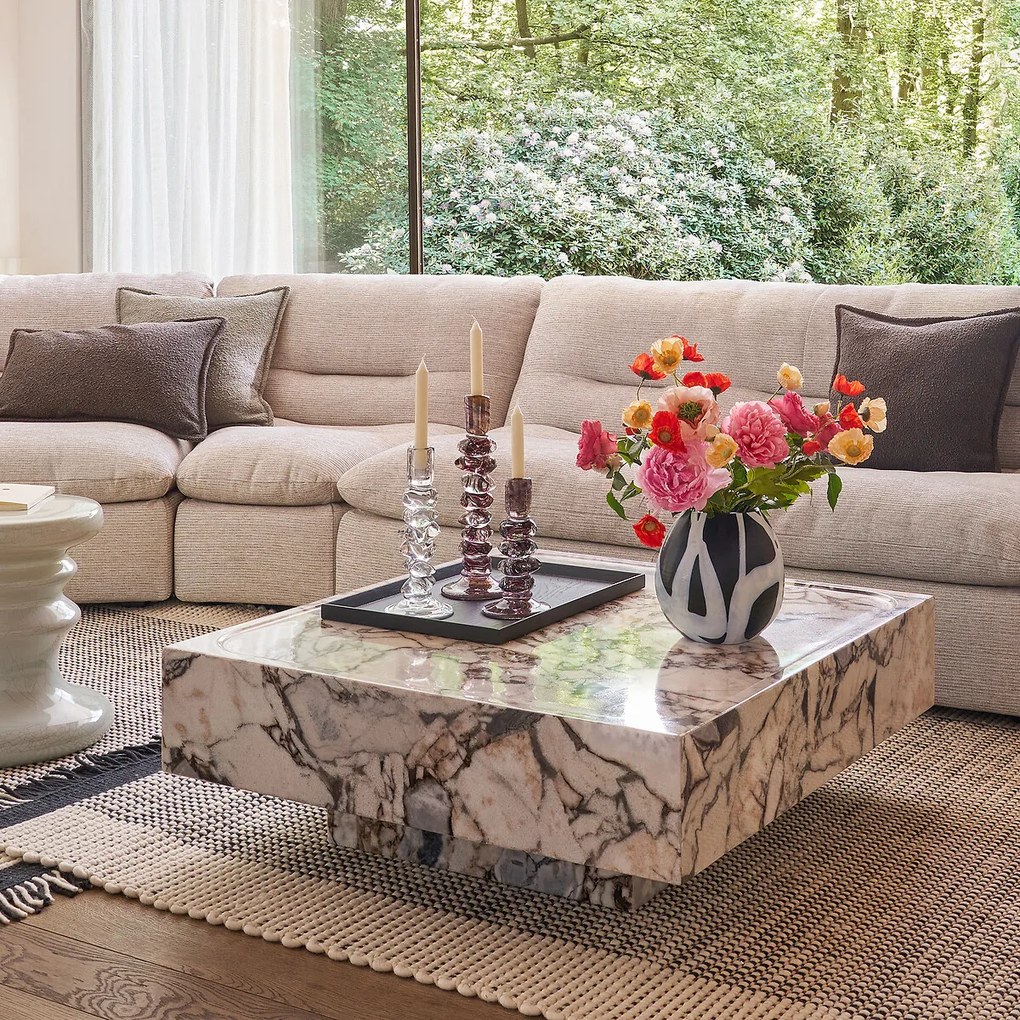 Handgeblazen glazen kandelaar, H23 cm, Qimera