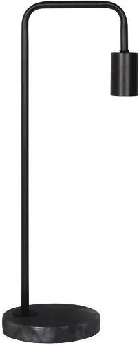 Marmeren Tafellamp, Metaal, E27 Fitting, ?15x28cm, Zwart