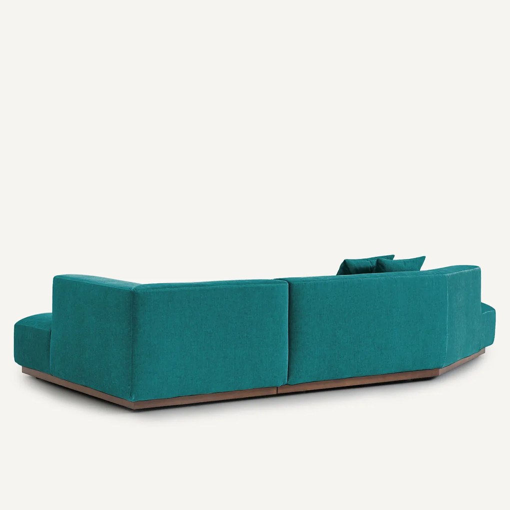Rechter hoekbank in chenille fluweel, Jacopo