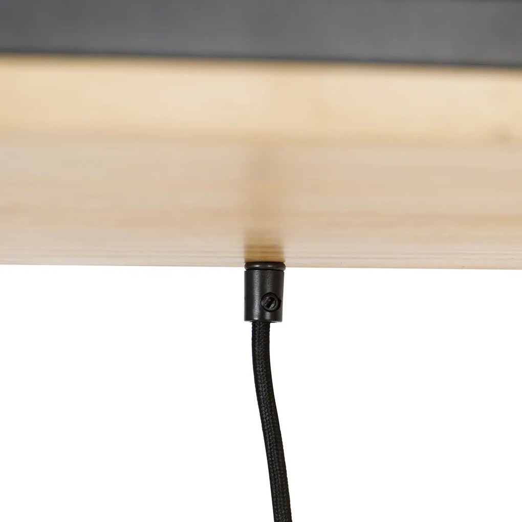 Smart hanglamp zwart met hout incl. 5 Wifi G95 - Shelf