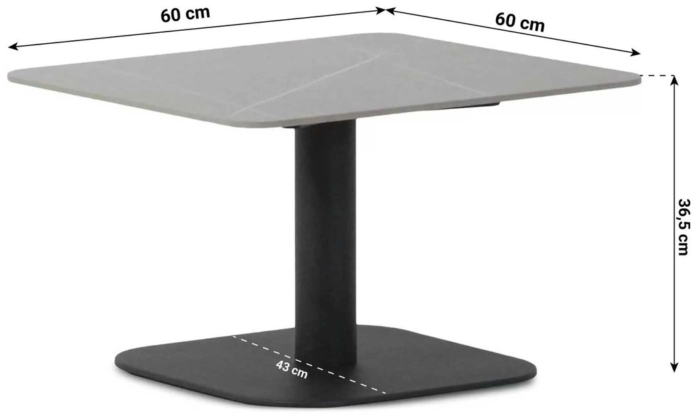 Hoek loungeset 5 personen Aluminium/Rope Grijs Coco Ralph