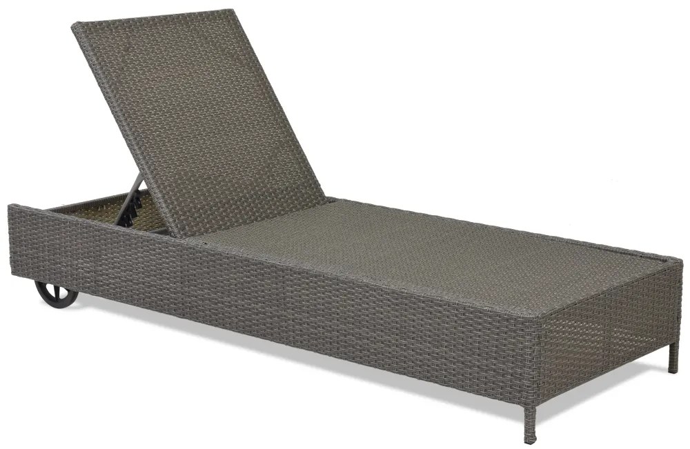 Tuin ligbed van kunststof rotan Tobago Garden Point antraciet