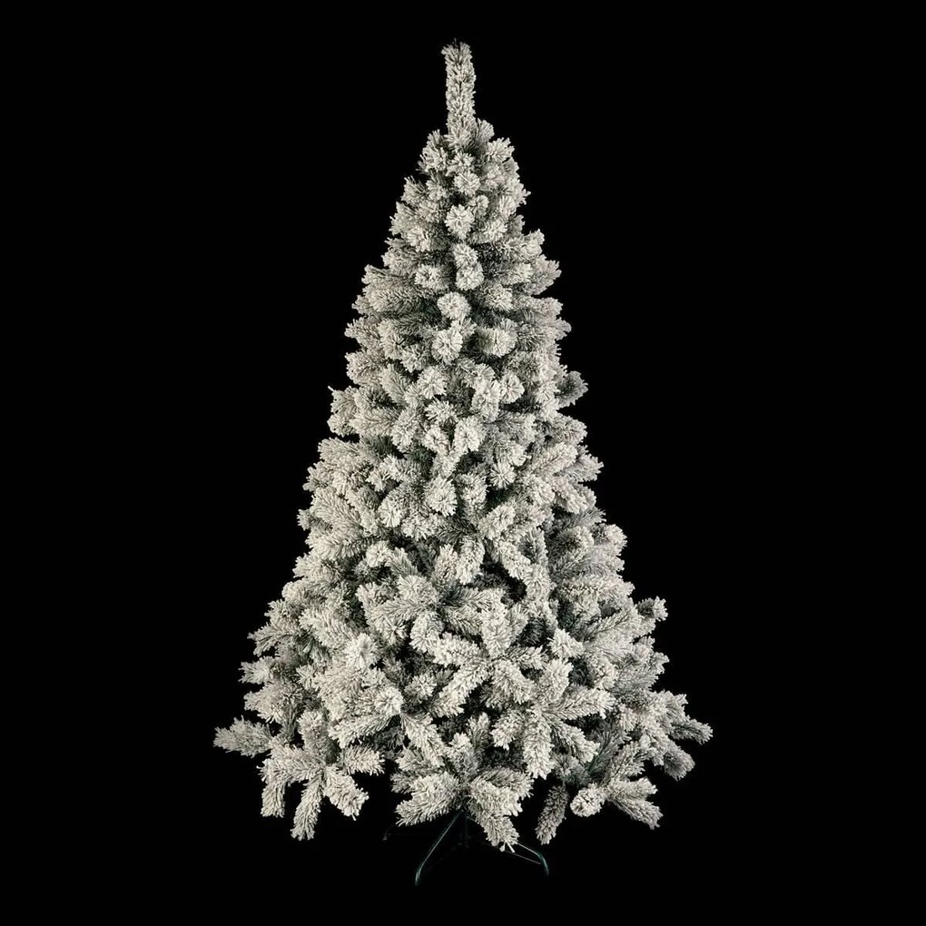 Windy Peak kunstkerstboom - 180 cm - groen - besneeuwd - Diameter 104 cm - 487 tips - metalen voet