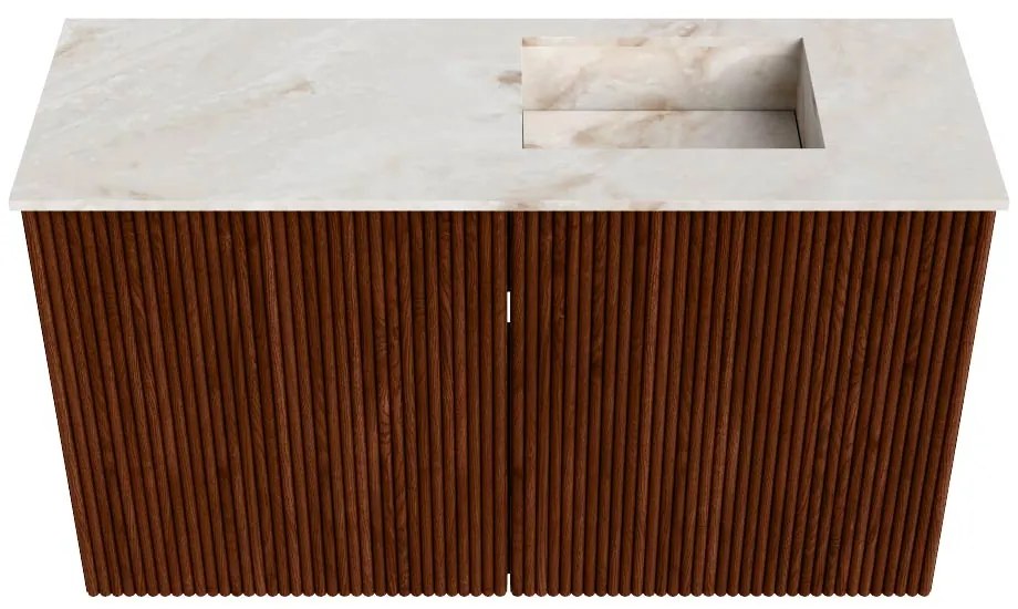 Mondiaz Joya DLux 70cm toiletmeubel ruby met wastafel faye rechts 1 kraangat frappe
