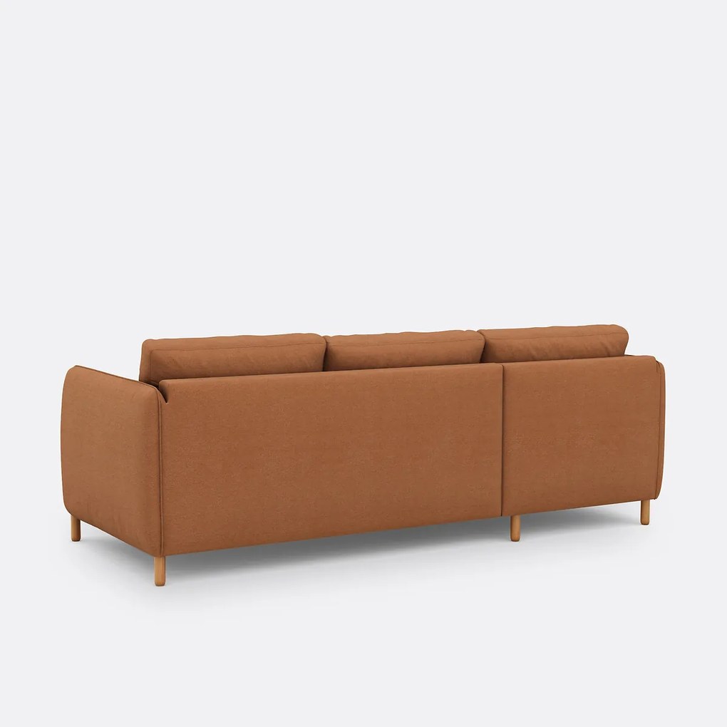 Hoekbank links, converteerbaar, 4 zits, in polyester, LOMÉO