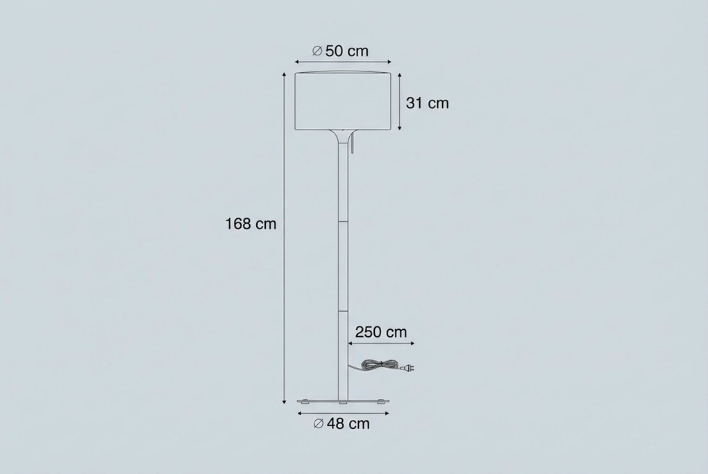 Moderne Buiten Vloerlamp Zwart Met Witte Kap IP - Mississippi Aluminium/Kunststof Zwart
