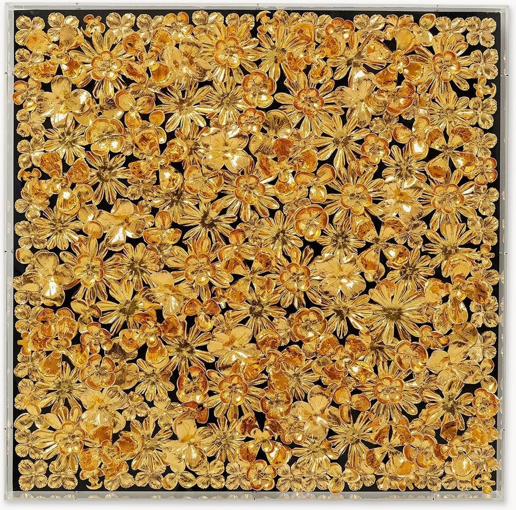 Handgemaakt decoratief wandobject Gold Flower