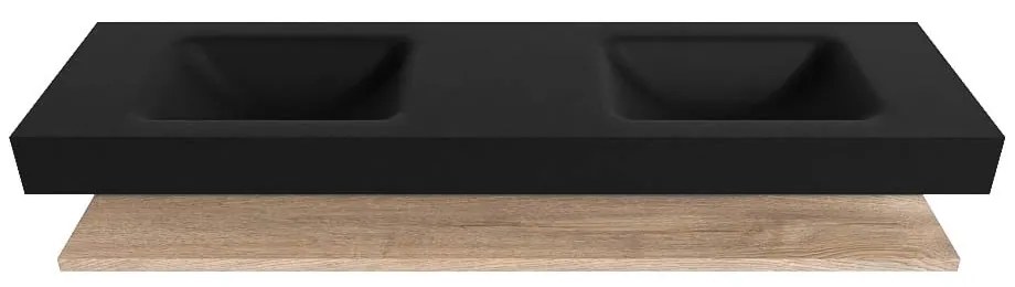 Zaro Alan badmeubel 170cm met planchet washed oak en vrijhangende wastafel cloud dubbel zonder kraangat urban