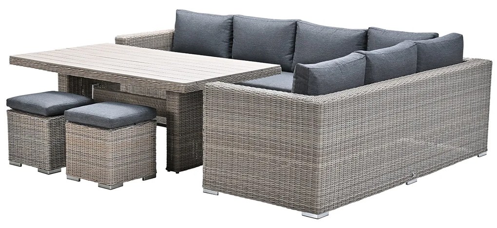 Garden Impressions Tennessee lounge dining set rechts 5-delig vintage willow - texfiber