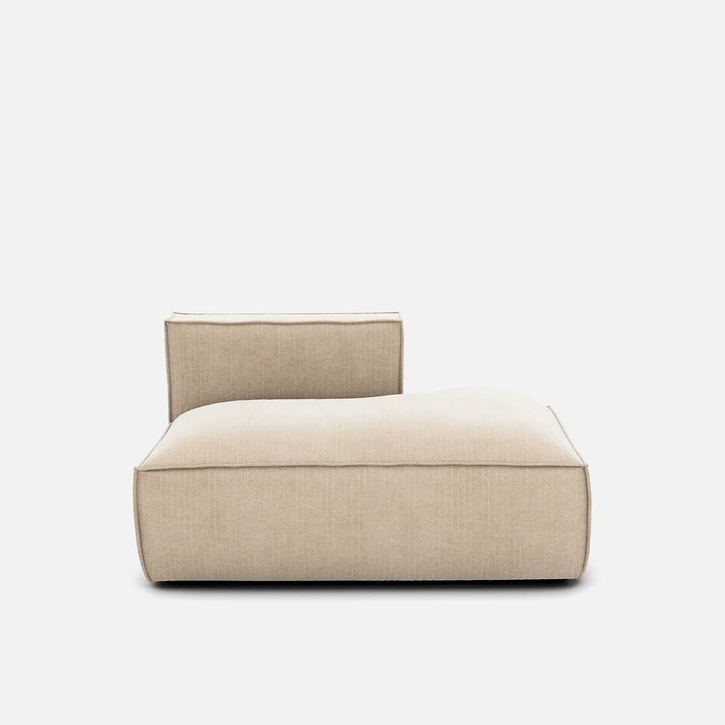 Loungebank element rechts voor modulaire bank, in vintage ribfluweel, SEVEN