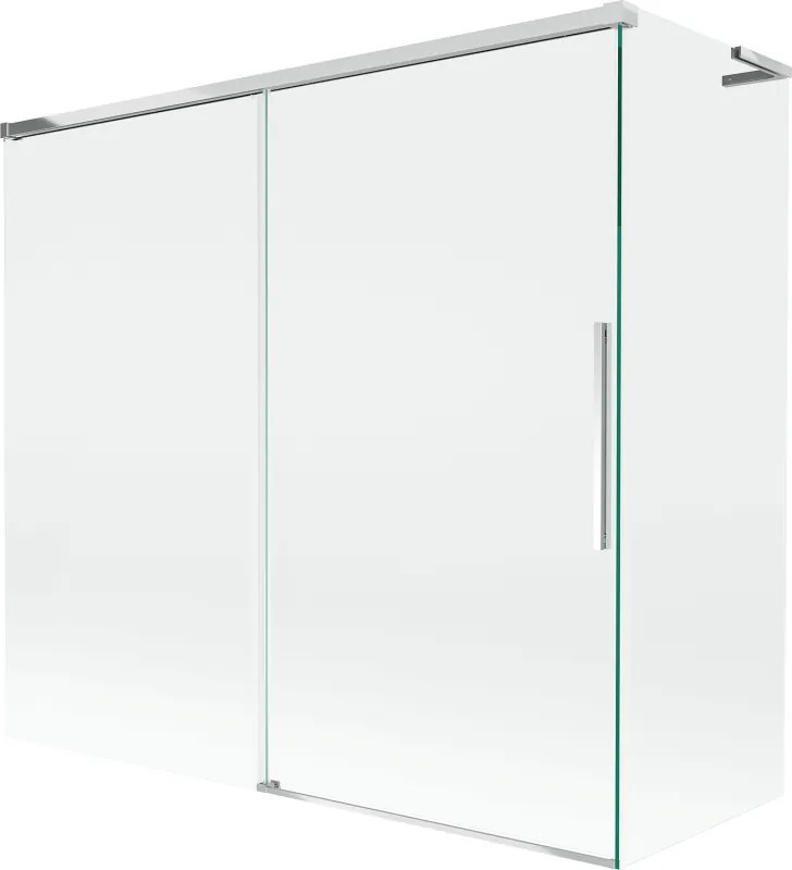 Mexen Rox L badscherm 2-delige schuifbare 170 + 70 x 150 cm, transparant, chroom - 8C9L-170-070-01-00