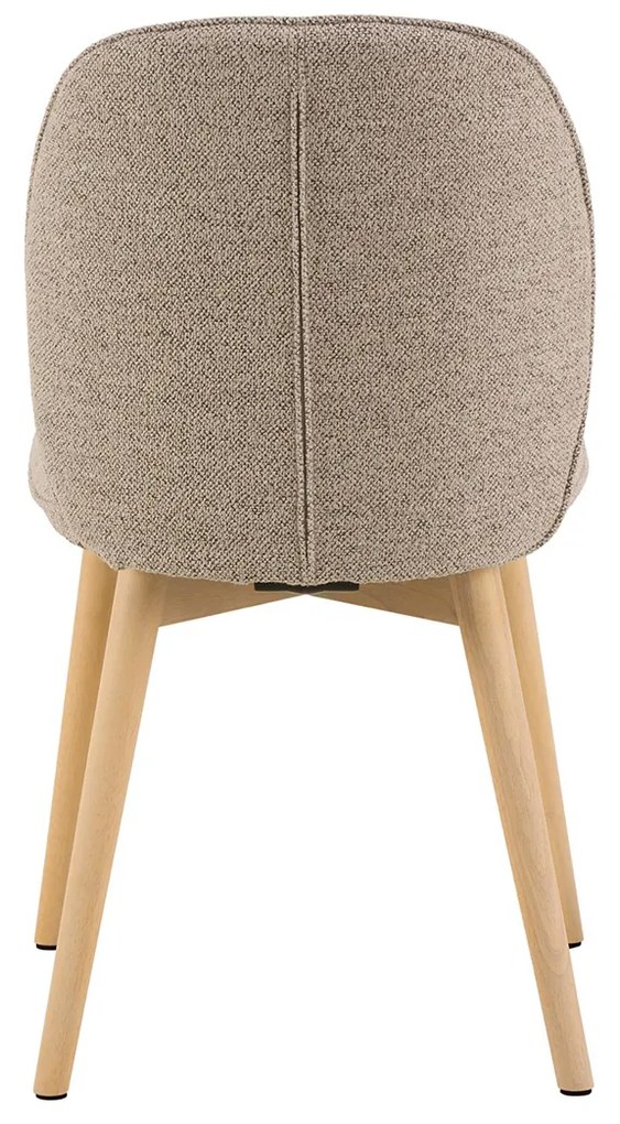 Eetkamerstoel Met Houten Poten Beige Boucle