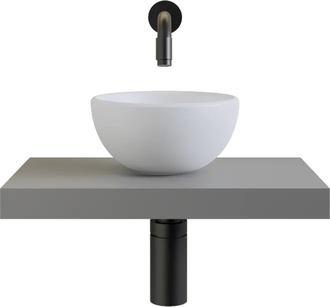 Gliss Design Leto fonteinplank 40x25cm agaat grijs