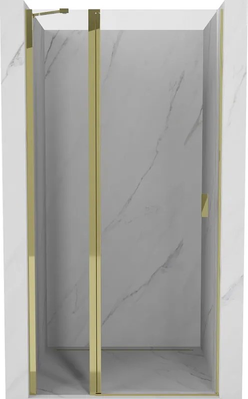 Mexen Mist openslaande douchedeur 115 cm, transparant, goud - 8A4-115-000-50-00